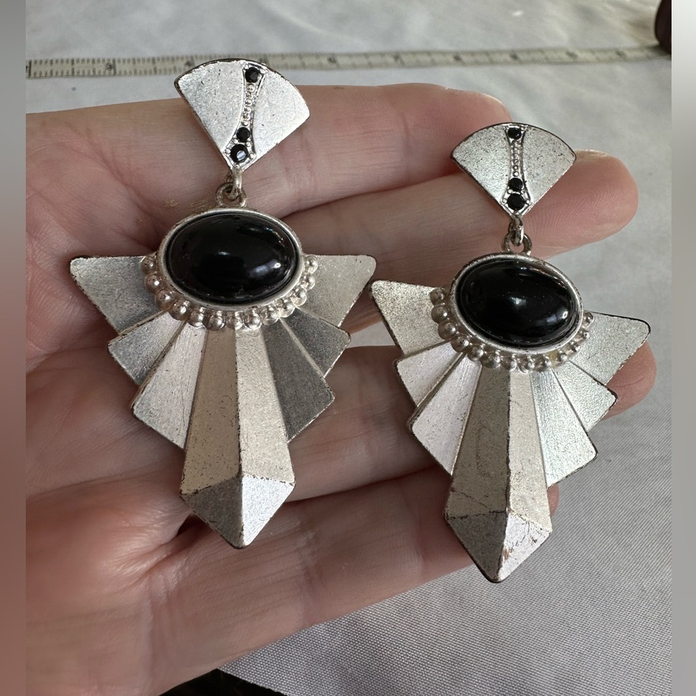 Vintage silvertone 80’s earrings